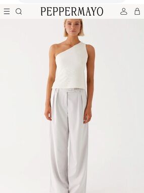 Peppermayo Safiya One Shoulder Top White Size 6 Small